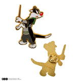 Set of 2 pins Sylvester and Tweety at Hogwarts - Looney Tunes - WB 100th