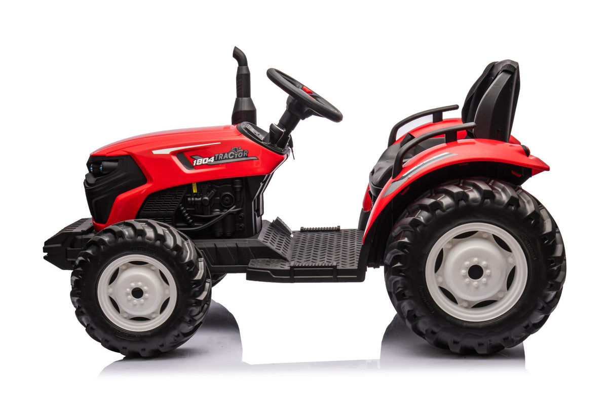Kids' tractor 24V with trailer – 1 seat, red