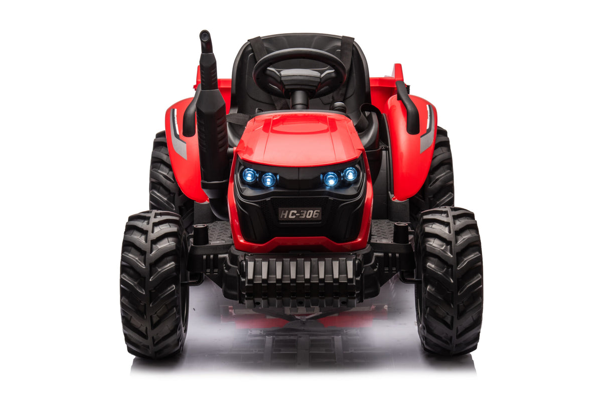 Kids' tractor 24V with trailer – 1 seat, red