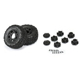 Warthog SC 2.2"/3.0" Off-Road Tires Mounted on Ripper Black 6x30 Removable 12mm Hex Wheels (2) for Slash 2wd & Slash 4x4 Front or Rear