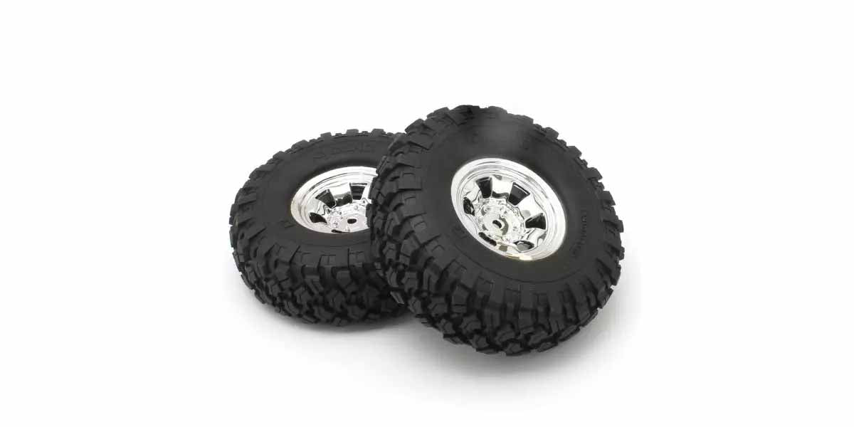 Kyosho KC10 Spoke Chrome Complete Wheels (2)