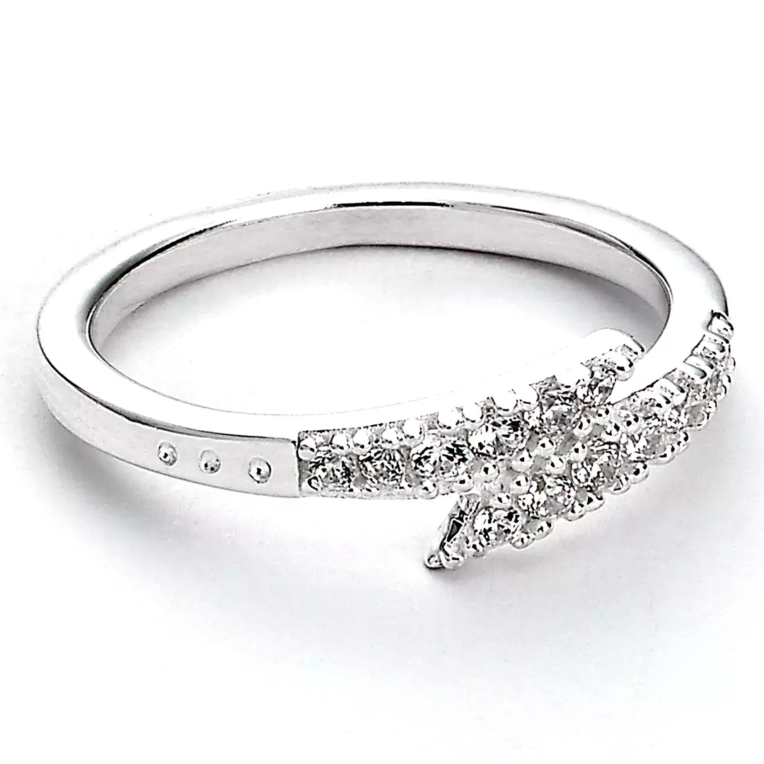 Lightning Bolt Ring with crystals