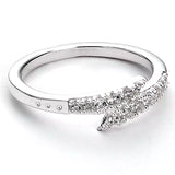 Lightning Bolt Ring with crystals