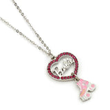 Heart and roller skate necklace - Barbie