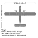 DHC-6 Twin Otter 1.4m BNF Basic with AS3X+ and SAFE Select with Floats