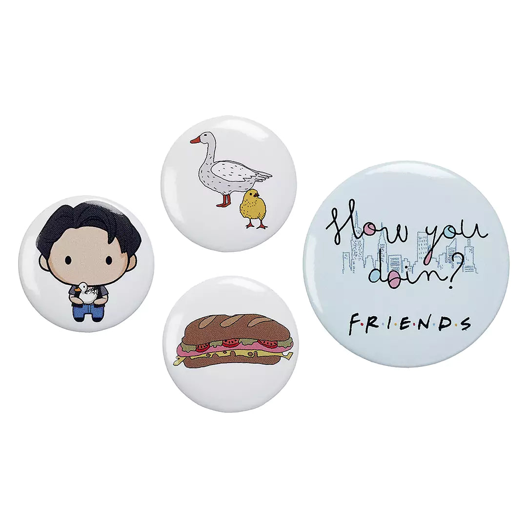Joey 4 Button Badge Set - Friends