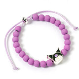 Purple Beaded Bracelet with Kuromi Charm - Hello Kitty