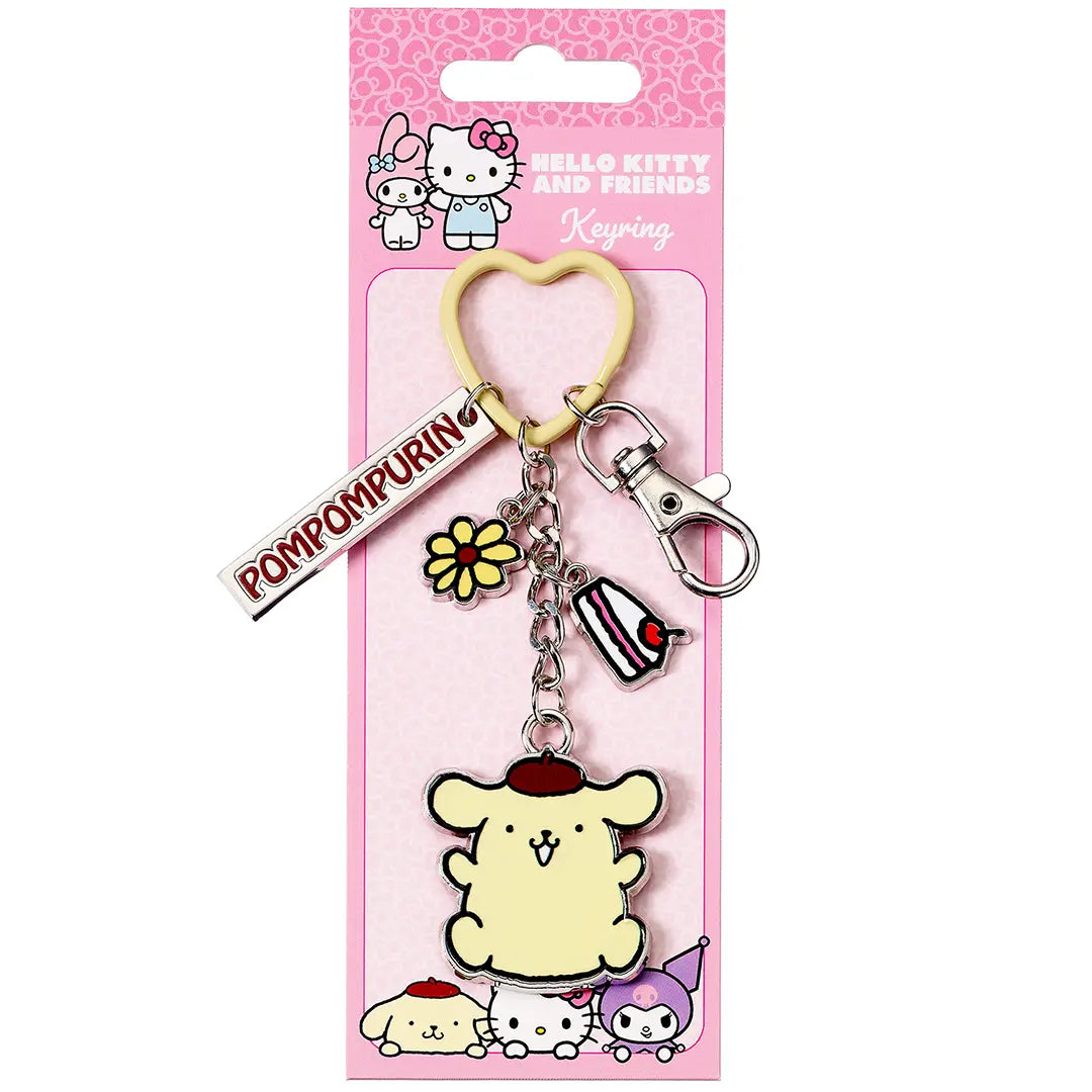 Keyring Pompompurin with Charms - Hello Kitty