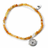 Sterling silver Time Turner Charm orange crystal bracelet - Harry Potter