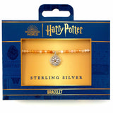 Sterling silver Time Turner Charm orange crystal bracelet - Harry Potter