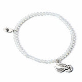 Sterling silver Golden Snitch Charm white crystal bracelet - Harry Potter