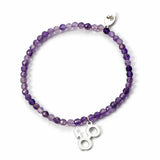 Sterling silver Glasses and Lightning bolt Charm purple crystal bracelet - Harry Potter