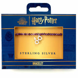 Sterling silver Glasses and Lightning bolt Charm purple crystal bracelet - Harry Potter