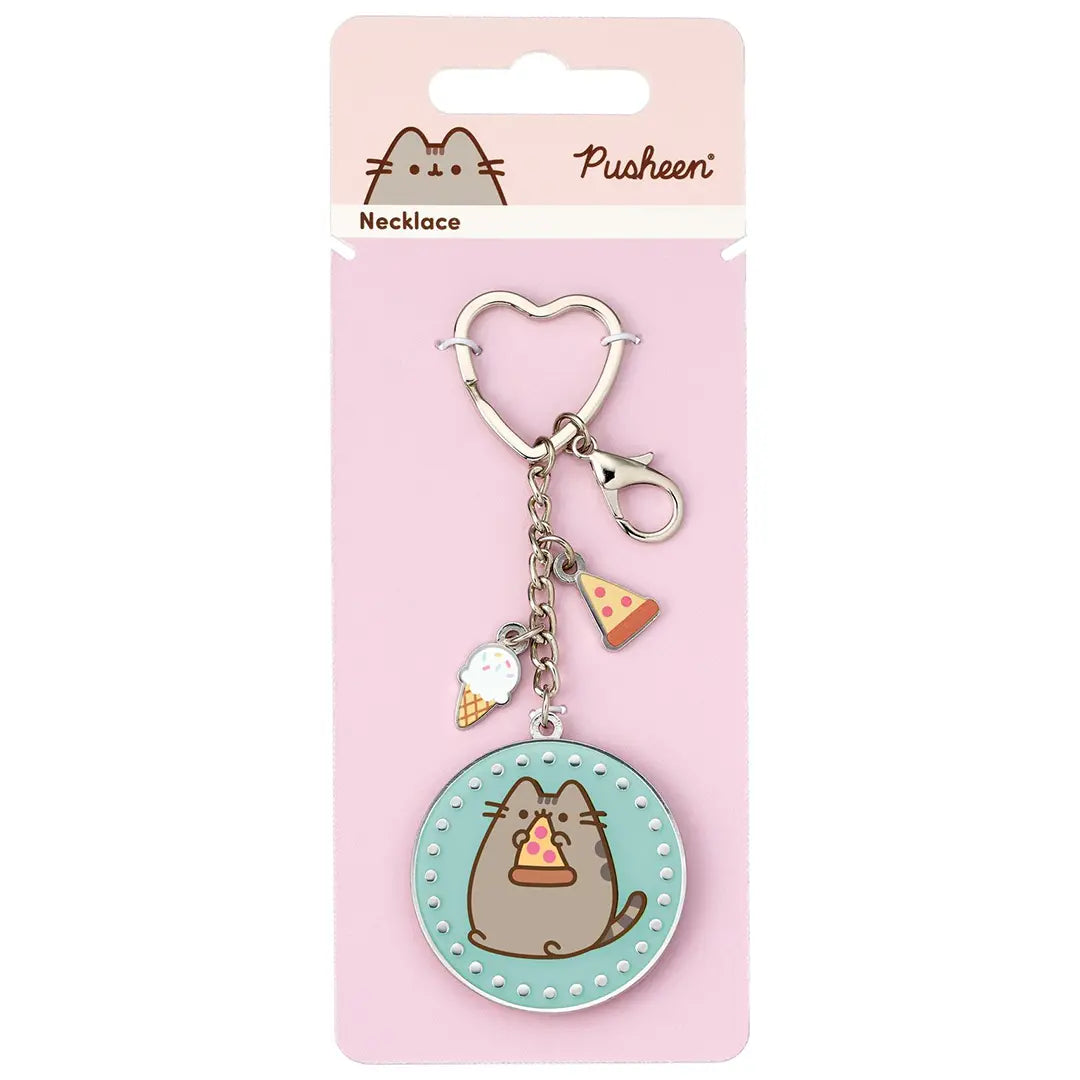 Pusheen the cat and pizza keyring - Pusheen
