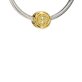 Sterling Silver Gold Plated Time Turner Spacer Bead with Crystals - Harry Potter