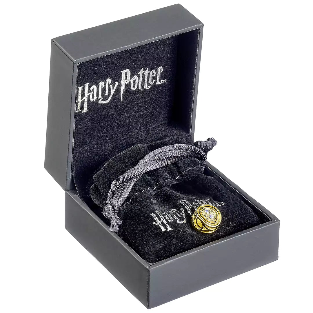 Sterling Silver Gold Plated Time Turner Spacer Bead with Crystals - Harry Potter