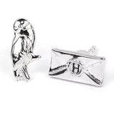 Official Harry Potter Hedwig & letter silver plated stud
