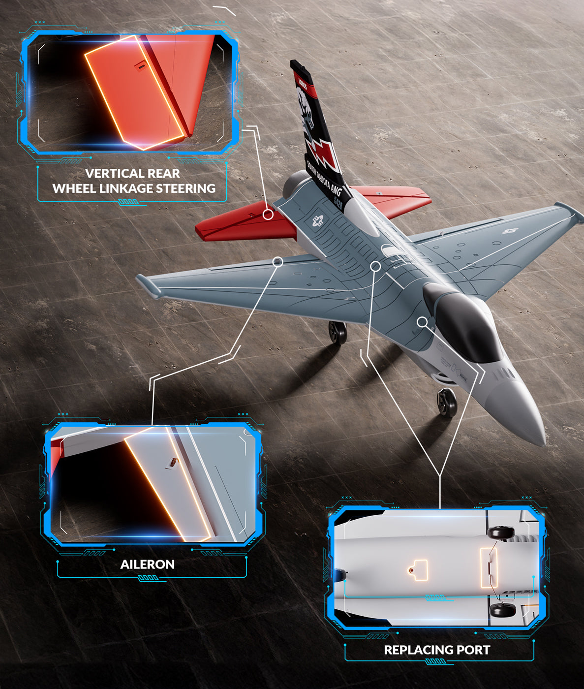 F16 Fighting Falcon Gyro Brushless 4CH 300mm RTF
