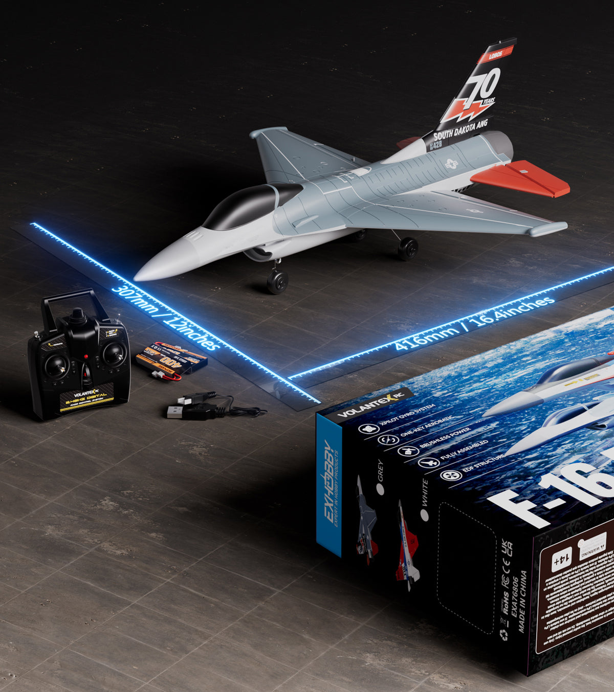 F16 Fighting Falcon Gyro Brushless 4CH 300mm RTF