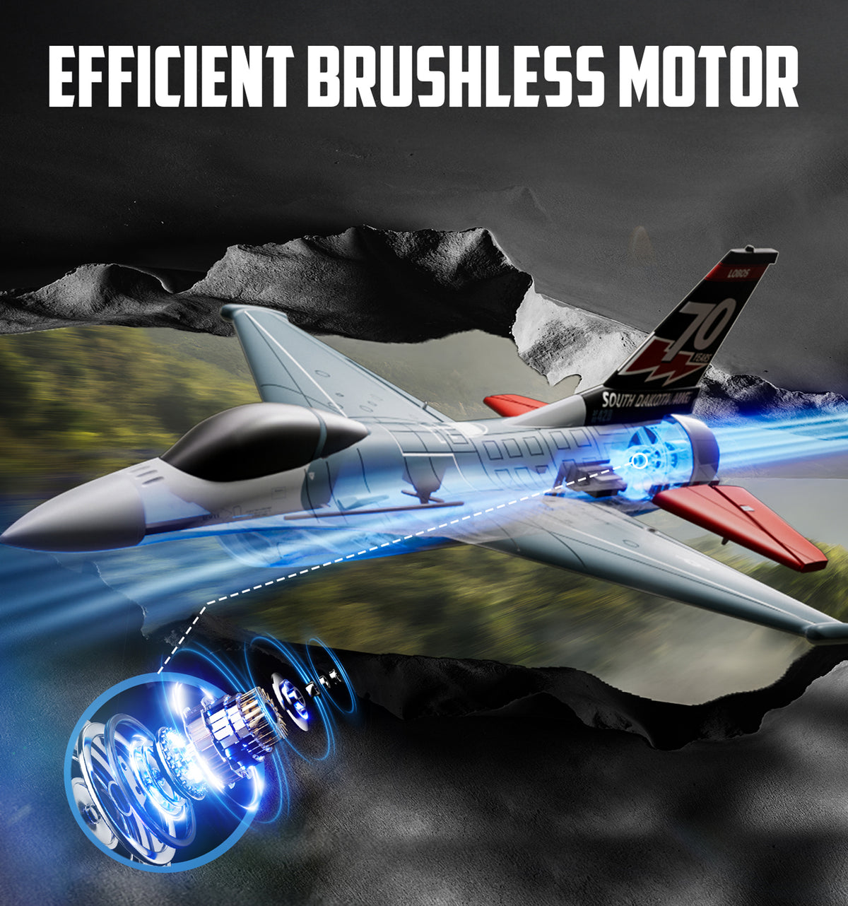 F16 Fighting Falcon Gyro Brushless 4CH 300mm RTF