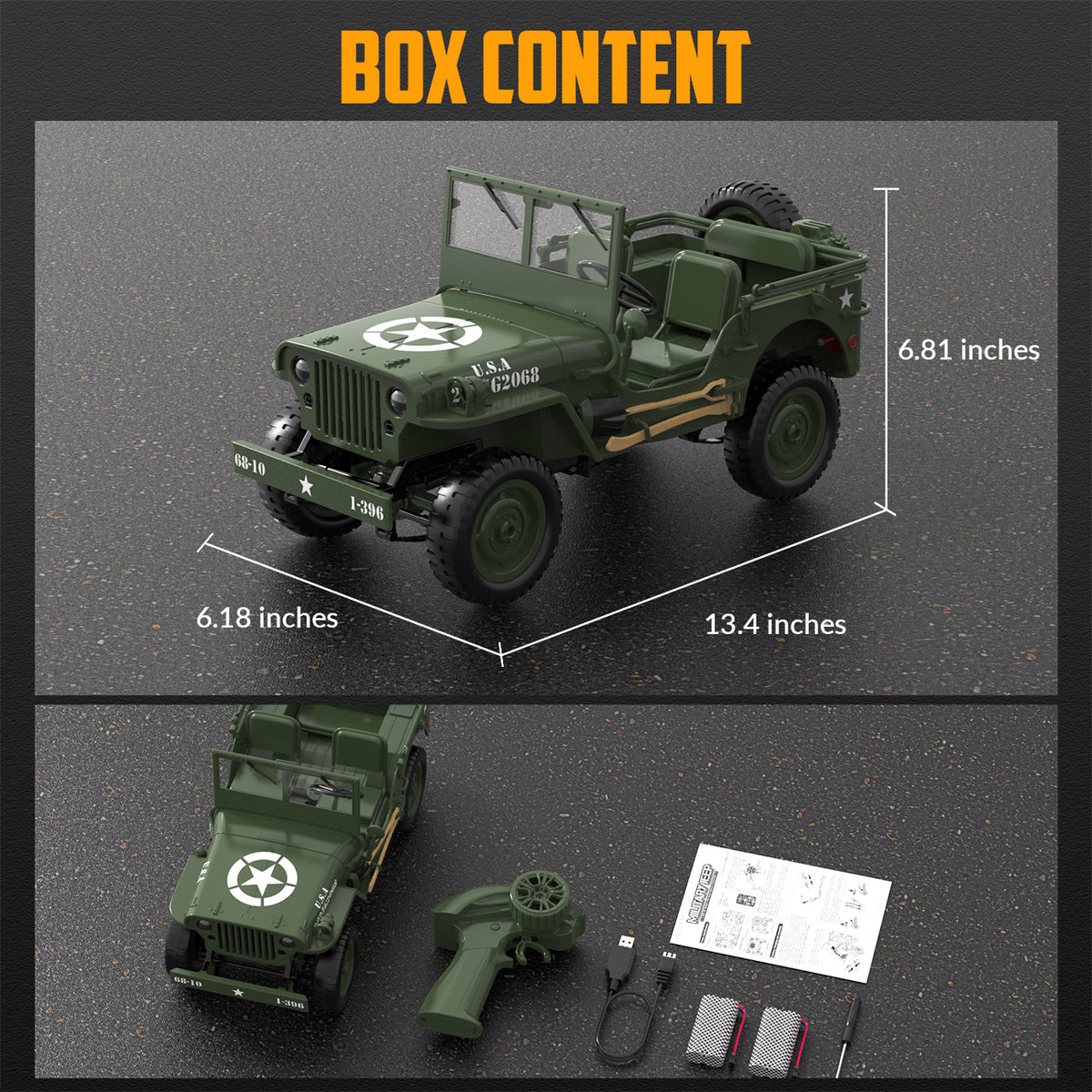 RC Crawler 1/10 4WD 1941 Willys MB
