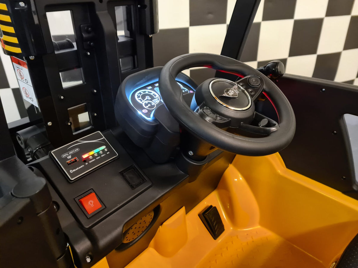 Kids' forklift 12V with remote control – yellow
