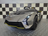 Lamborghini Auténtica 12V electric car for kids – 1 seat, metallic grey