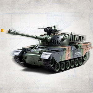 Serious remote-controlled tank with real pellets, real smoke, real movements plus option for water pellets
