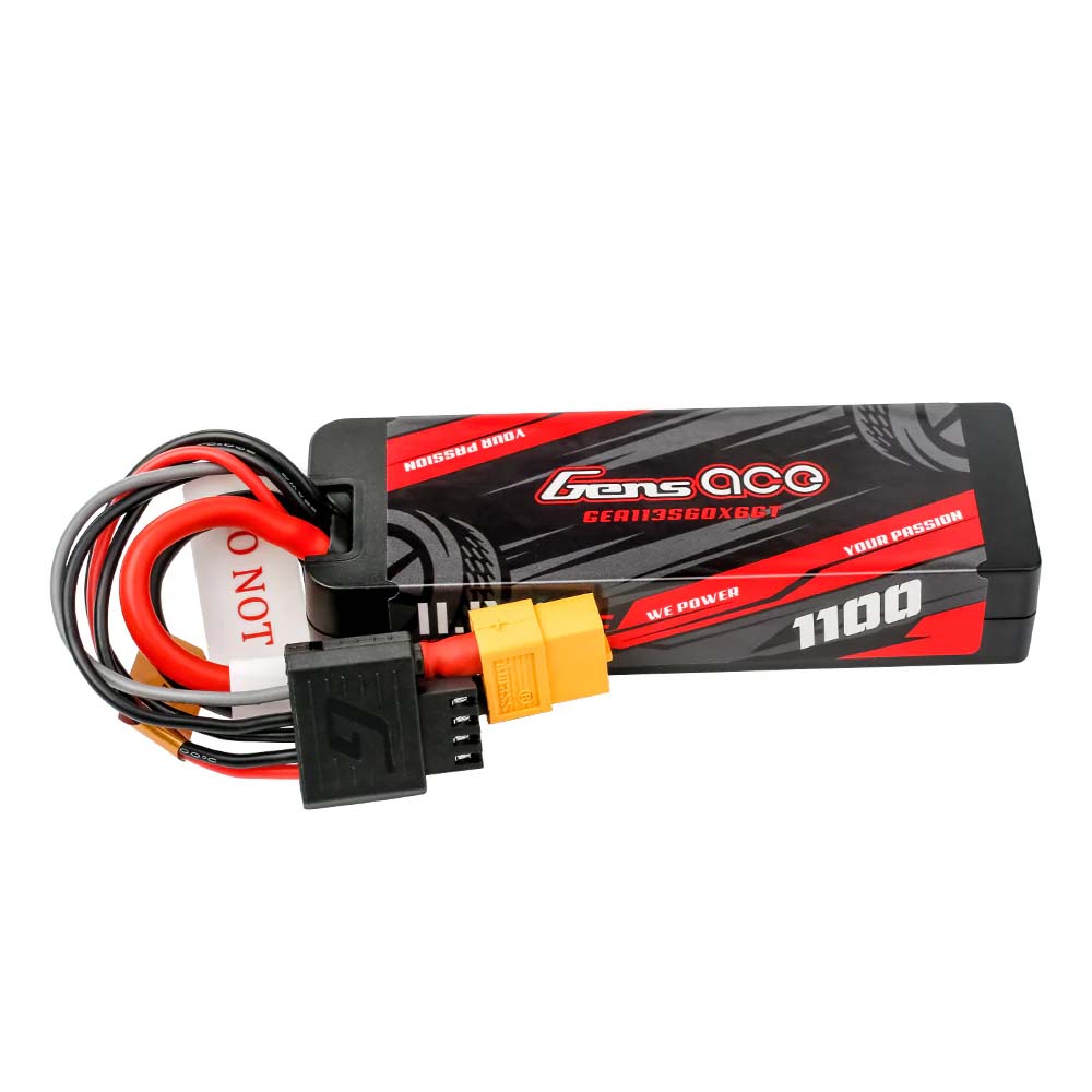 GENS ACE GEA113S60X6GT - GensAce G-Tech Hard 3S 11.1V-1100-60C 92.8x31.8x17.6mm 104g XT60