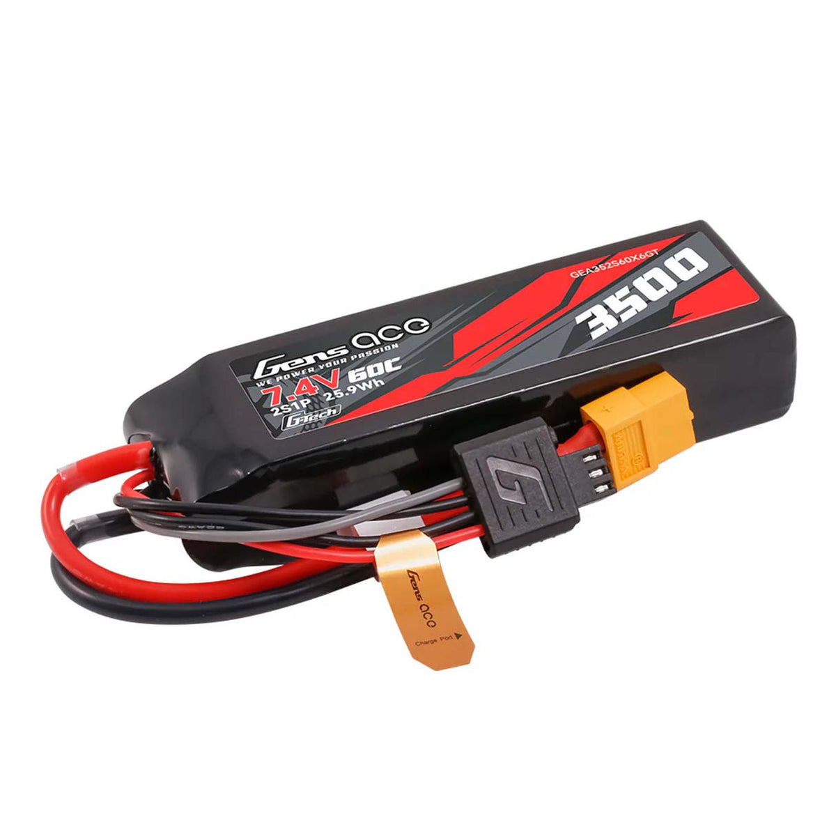 GENS ACE GEA352S60X6GT - GensAce G-Tech Hard 2S 7.4V-3500-60C 100x34x22mm 179g XT60