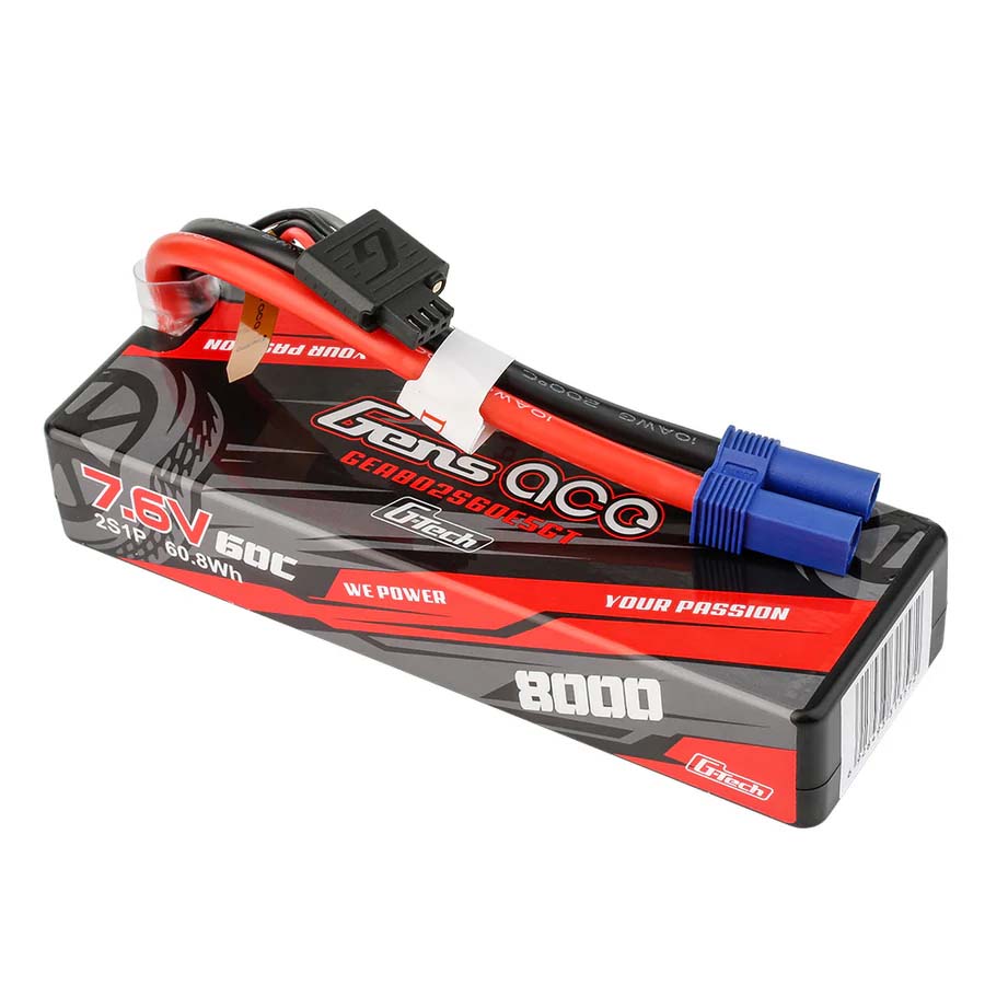 GENS ACE GEA802S60E5GT - GensAce G-Tech Hard 2S 7.6V-8000-60C 138x46x24mm 334g XT60
