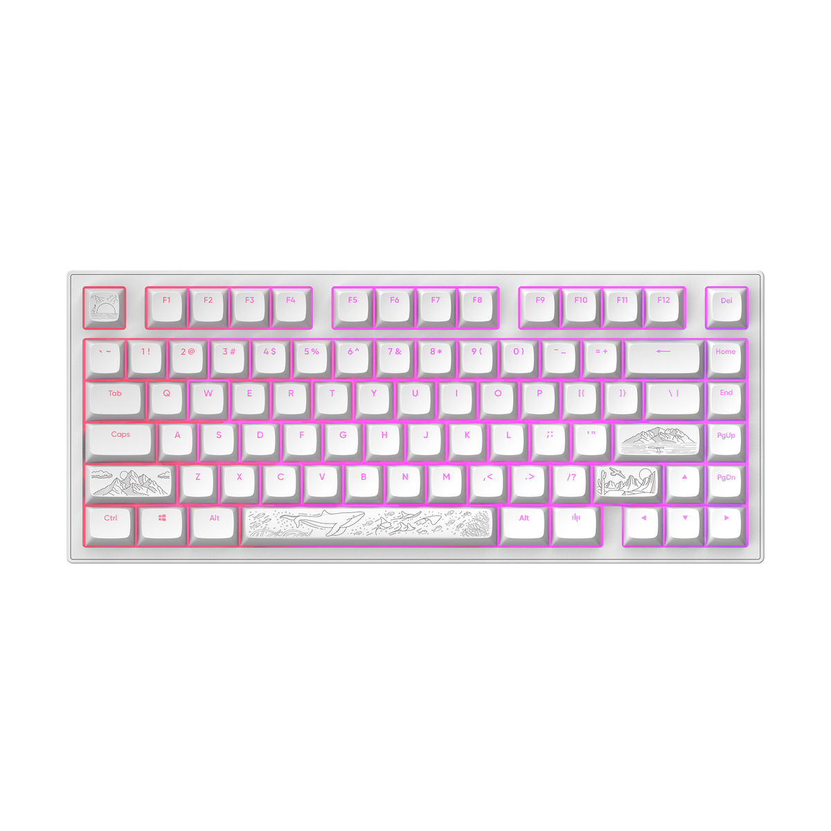 Dark Project ALU Terra Nostra White - Wired Gaming Keyboard (ANSI)