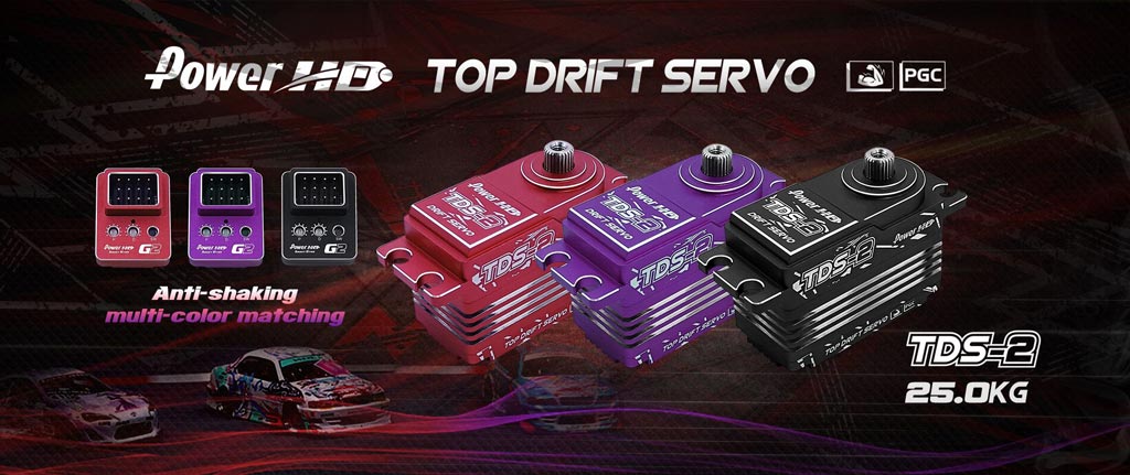 POWER HD HD-TDS-2 - Servo Power HD TDS-2 Black Low Profil Drift HV 25kg/0.09s