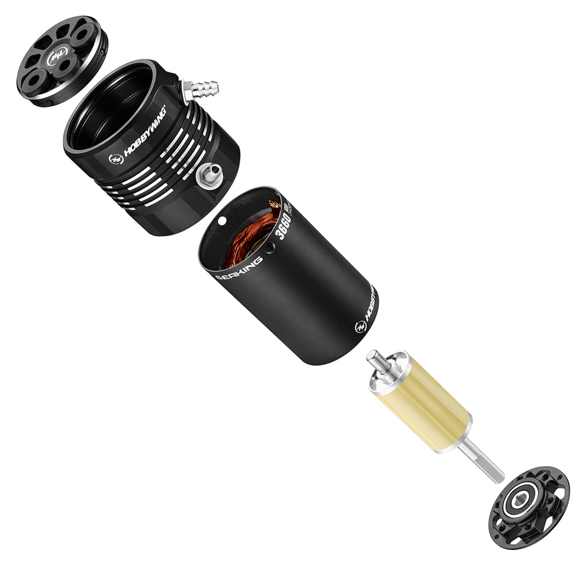 Motor Seaking 3660SL 2600kV Black V2 Boat 2-4S