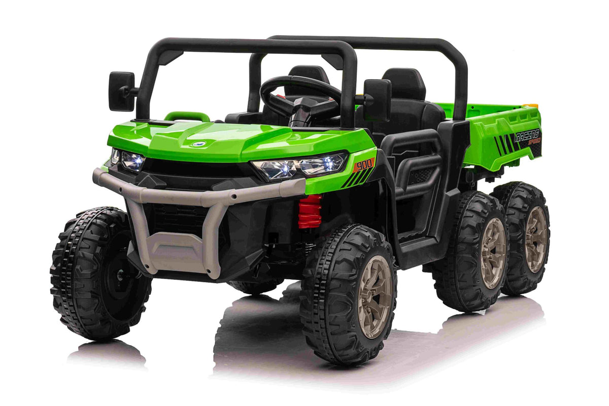 Jeep Transporter 24V electric car for kids with tipper bed – green
