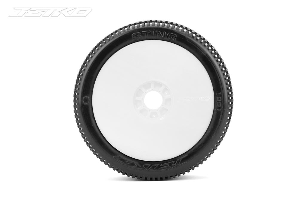 JETKO JK1001USRW - Jetko Sting Ultra Soft 1:8 Buggy Pre-glued White Revo Rims 2 pcs