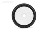 JETKO JK1002SSRW - Jetko Block In Super Soft 1:8 Buggy Pre-glued White Revo Rims 2 pcs