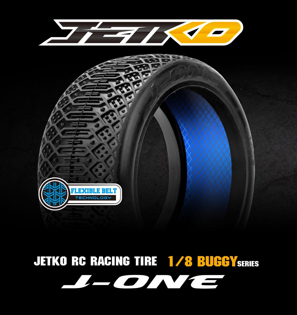 JETKO JK1009CUS4 - Jetko J One Composite Ultra Soft Belted 1:8 Buggy 4 Tyres only