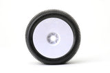 JETKO JK1202SSG - Jetko Block In Super Soft 1:8 Truggy Pre-glued on White Rims 2 pcs