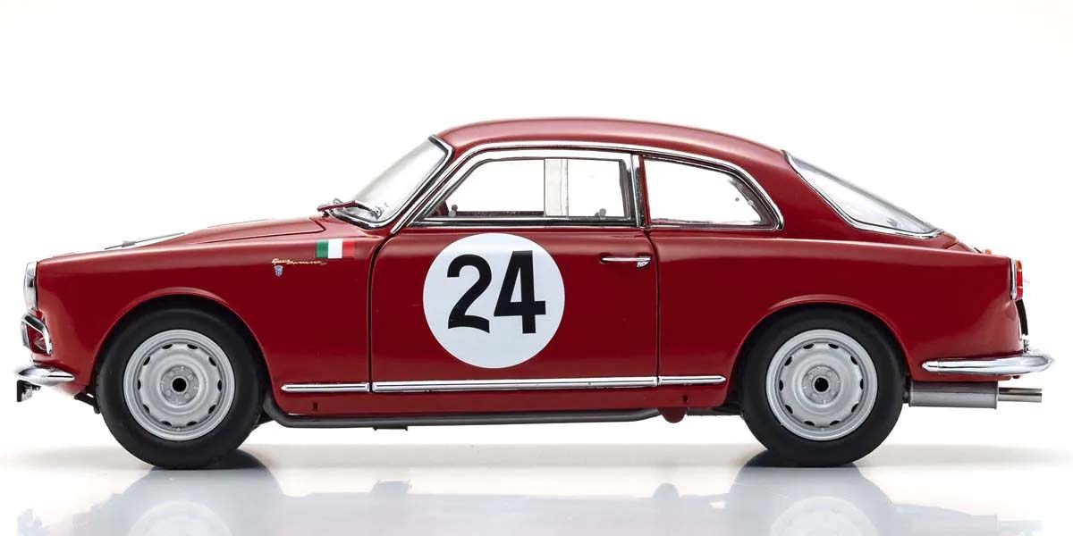KYOSHO DIE CAST KS08957B - Kyosho 1:18 Alfa Romeo Giuletta SV Targa Florio 1957 Nr.24