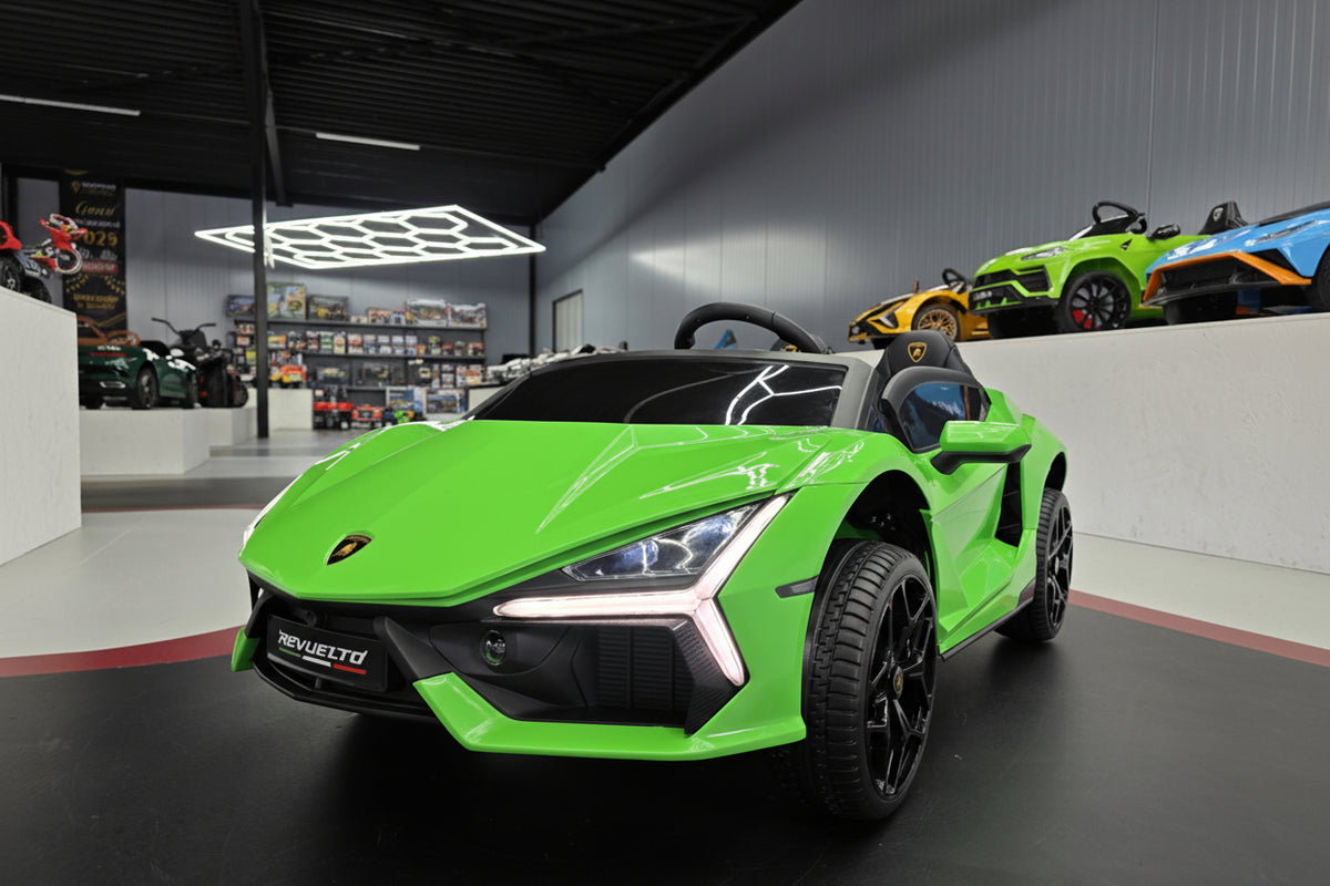 Lamborghini Revuelto 24V electric car for kids – 2 seats, green