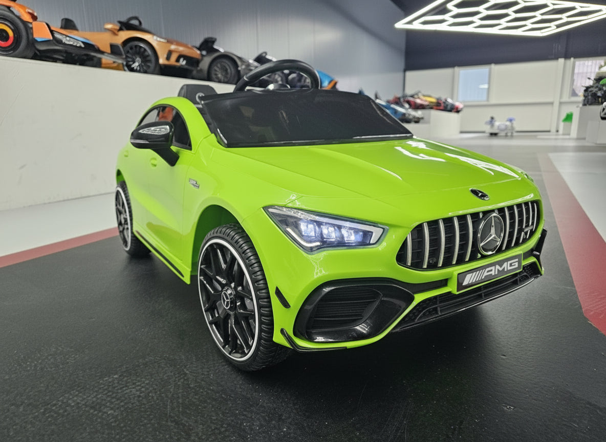 Mercedes-Benz CLA 45 12V electric car for kids – 1 seat, green