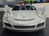 Porsche RUF 24V electric car for kids – 2 seats, metallic silver