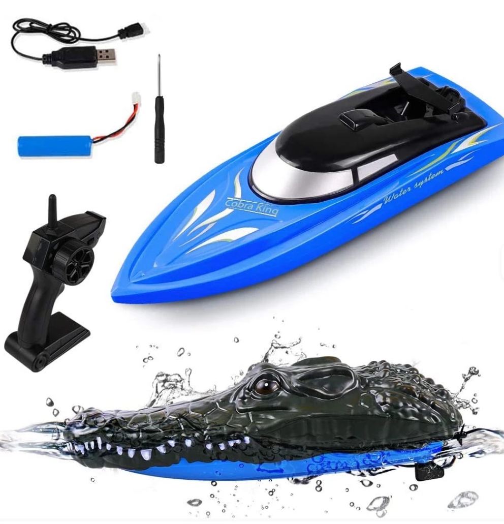 Remote-controlled crocodile boat - scare the life out of your family!