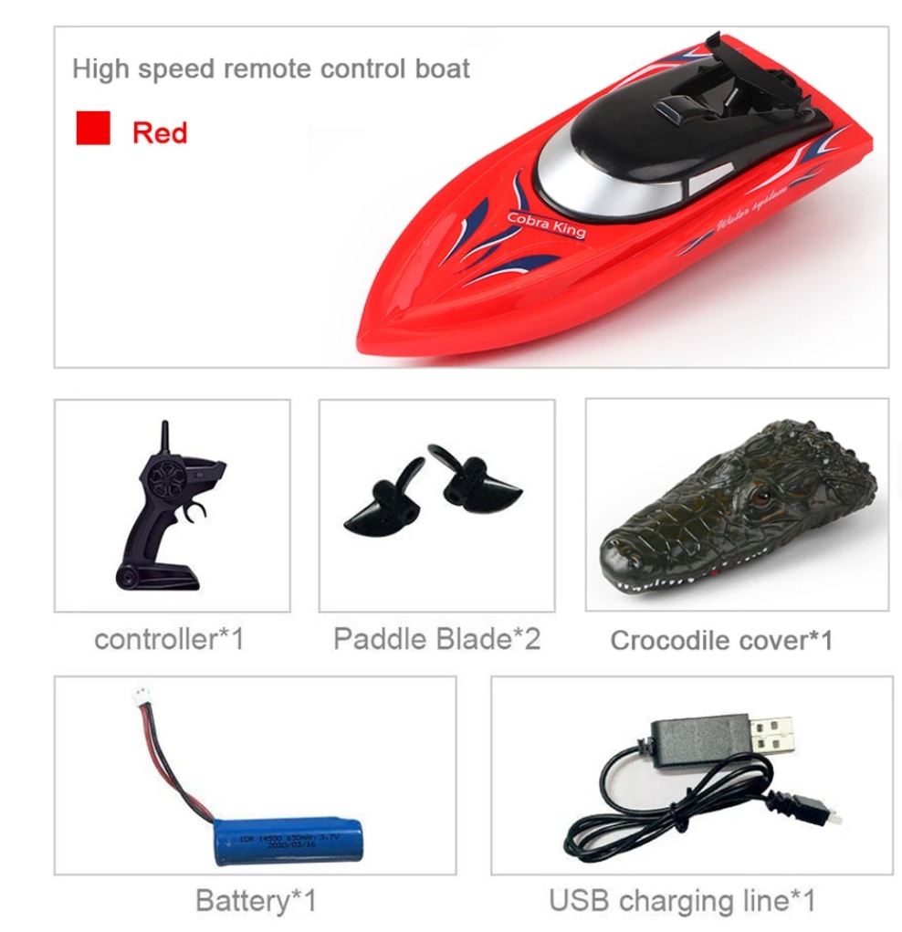 Remote-controlled crocodile boat - scare the life out of your family!