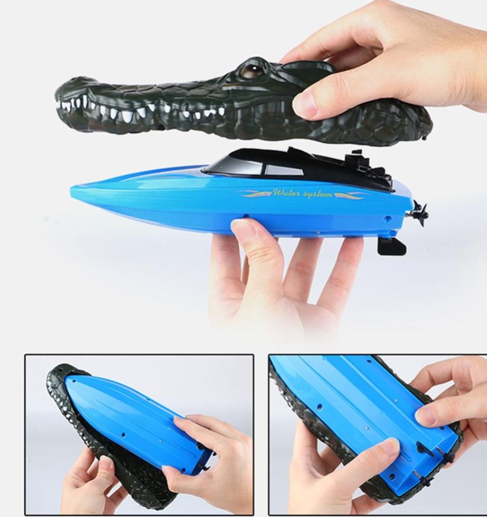 Remote-controlled crocodile boat - scare the life out of your family!