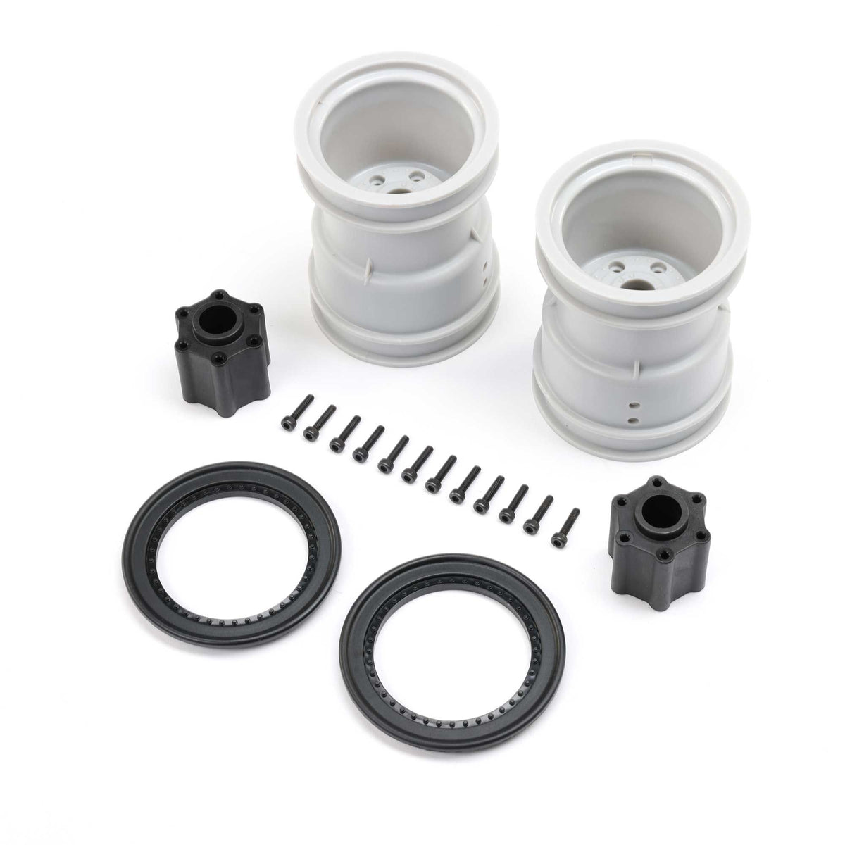 2.6" Wheel w'Beadlock Ring, Black (2): LMT 2.0