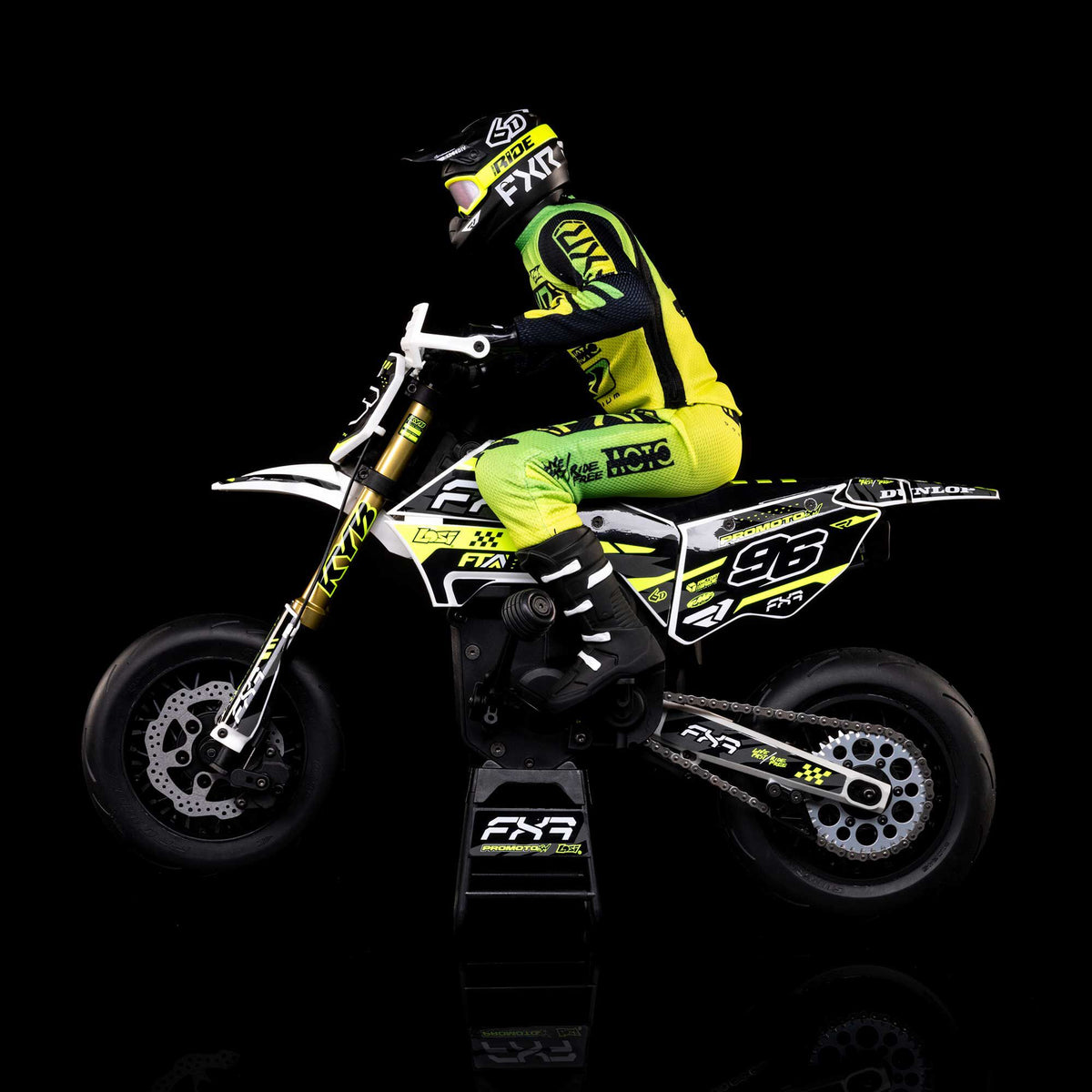 Promoto-SM 1/4 Super Moto Motorcycle, FXR, White: RTR with Battery and Charger
