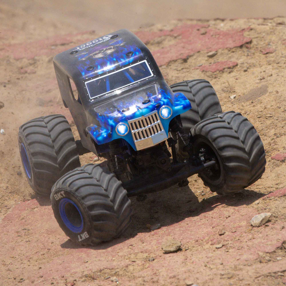 1/18 Mini LMT Son Uva Digger 2S 4X4 RTR Brushed Monster Truck (Battery & Charger Included), Blue