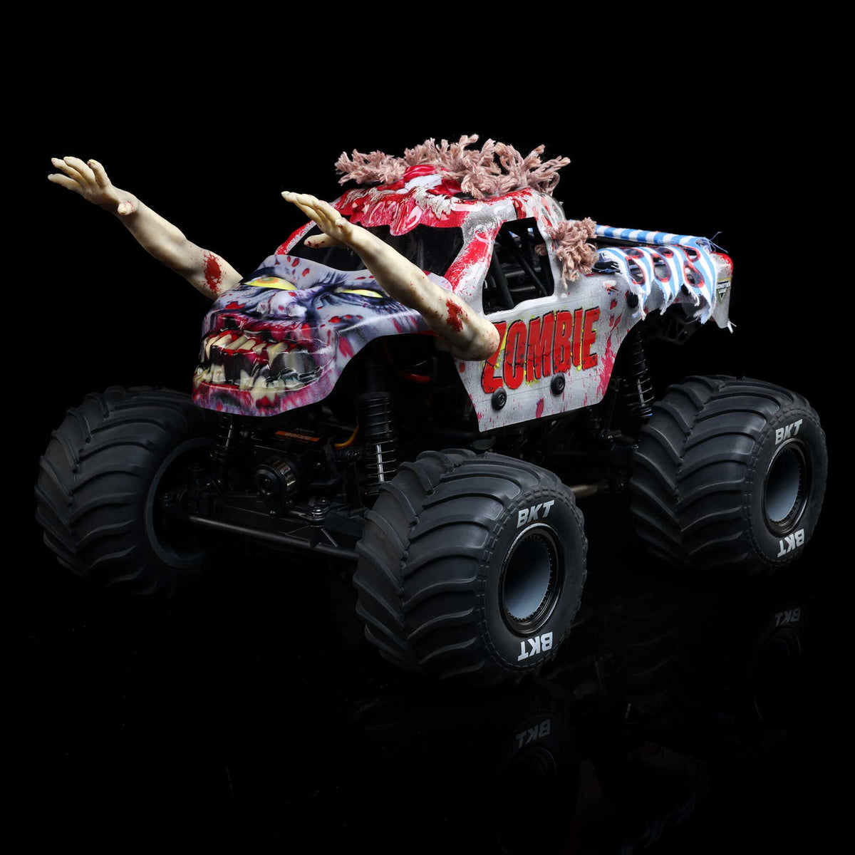 1/18 Mini LMT Zombie 2S 4X4 RTR Brushed Monster Truck (Battery & Charger Included), Red